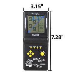 Handheld Brick Game Console,3.5-inch Large Screen Black Handheld Building Blo…