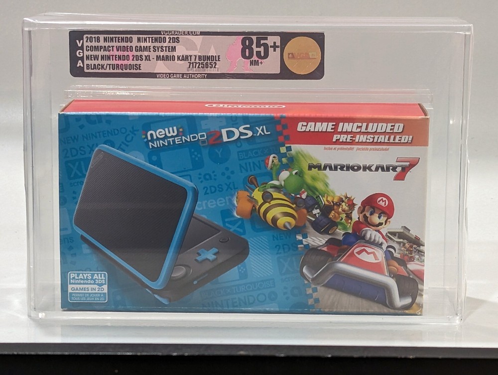 NINTENDO 2DS XL Mario Kart 7 Bundle System-VGA GRADED 85+NM+ CGC NEW Sealed Wata