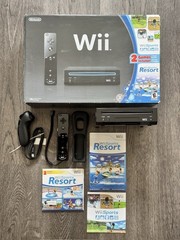 Nintendo Wii With Wii Sports + Wii Sports Resort Black Console | Complete Tested