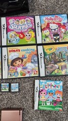 Nintendo DS Lite Metallic Rose Pink Console Bundle Hello Kitty Bag & 11 Games