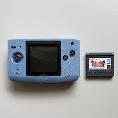 Rare Neo Geo Pocket Color Console w/ Game Bundle Platinum Blue SNK Tested