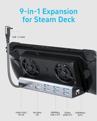 Multi-Device 12-in-1 Docking Station with 4K Output, 6 Ports & Cooling Fans