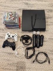 PlayStation 3 320GB 2 controllers, motion camera, 3 motion controllers 10 games