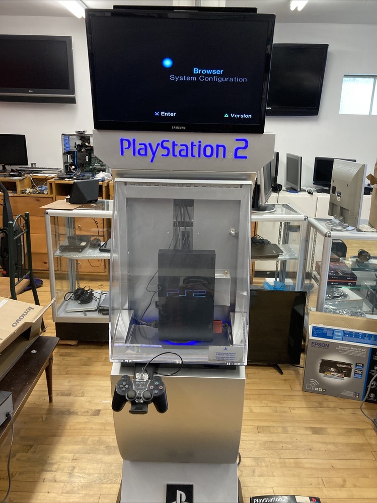 Sony PS2 Playstation 2 Rare In-Store Gaming Display Kiosk #RD97202 W/ Game
