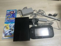 Nintendo Wii U Deluxe Console Black 32GB+2 types of game software set Japan Jp
