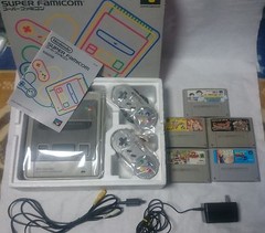 complete! 5Games+Nintendo Super Famicom Console System Boxed Ship Free!