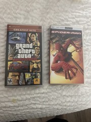 PSP 1001 Sony PlayStation Portable W/ GTA Game & Spider-Man Movie