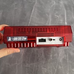 Transparent Clear Red Super Nintendo SNES Game Console SNS-001 with Blue LED
