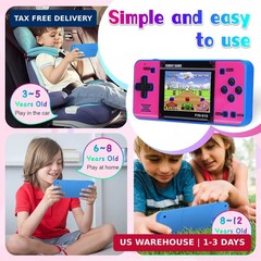 Handheld Game for Kids ，Built-in 220 32-bit Video Games, 3.0″ IPS Screen, Rechar