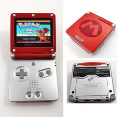 Red & Silver Mario Game Boy Advance SP GBA SP AGS 101 Backlit LCD Console