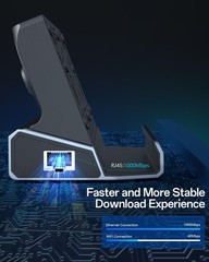 Multi-Device 12-in-1 Docking Station with 4K Output, 6 Ports & Cooling Fans