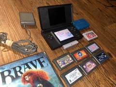 Nintendo DS Lite Black Console Bundle with 9 games – Tested & Working