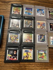 Nintendo Game Boy Color GBC Handheld Game Console – Teal Blue Mario Wario Lot