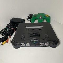 Nintendo 64 NUS-001(USA) Black Console w/ Green Controller/Cables