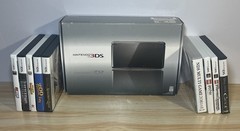 Nintendo 3DS Cosmo Black System Console Complete Box W/9 Games All CIB Tested