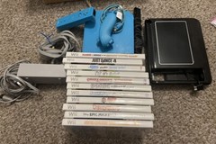 Nintendo Wii Video Game System & UDraw Game Wii Tablet & 11 Wii Games