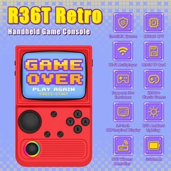 R36T Retro Handheld 3.5 IPS 64GB 18000+ Games Red