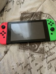 Nintendo Switch Console Neon Red & Neon Green Joy-Con, Dock, Grip, Charger
