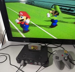 Nintendo 64 N64 Console System Bundle W/ Controller, Cables, Mario Tennis-WORKS!