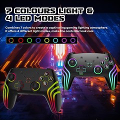 MYSTILUCK Wireless Pro Controller for Switch/Switch 2/Lite/OLED/PC, Black