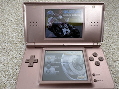 Nintendo DS Lite USG-001 Metallic Rose W/Charger, Stylus & 7 Games Tested/Works