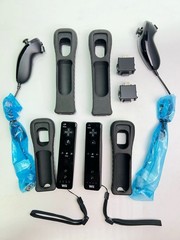 Nintendo Wii RVL-001 Black Console Motion Plus w/ Controllers Nunchuks Cords EUC