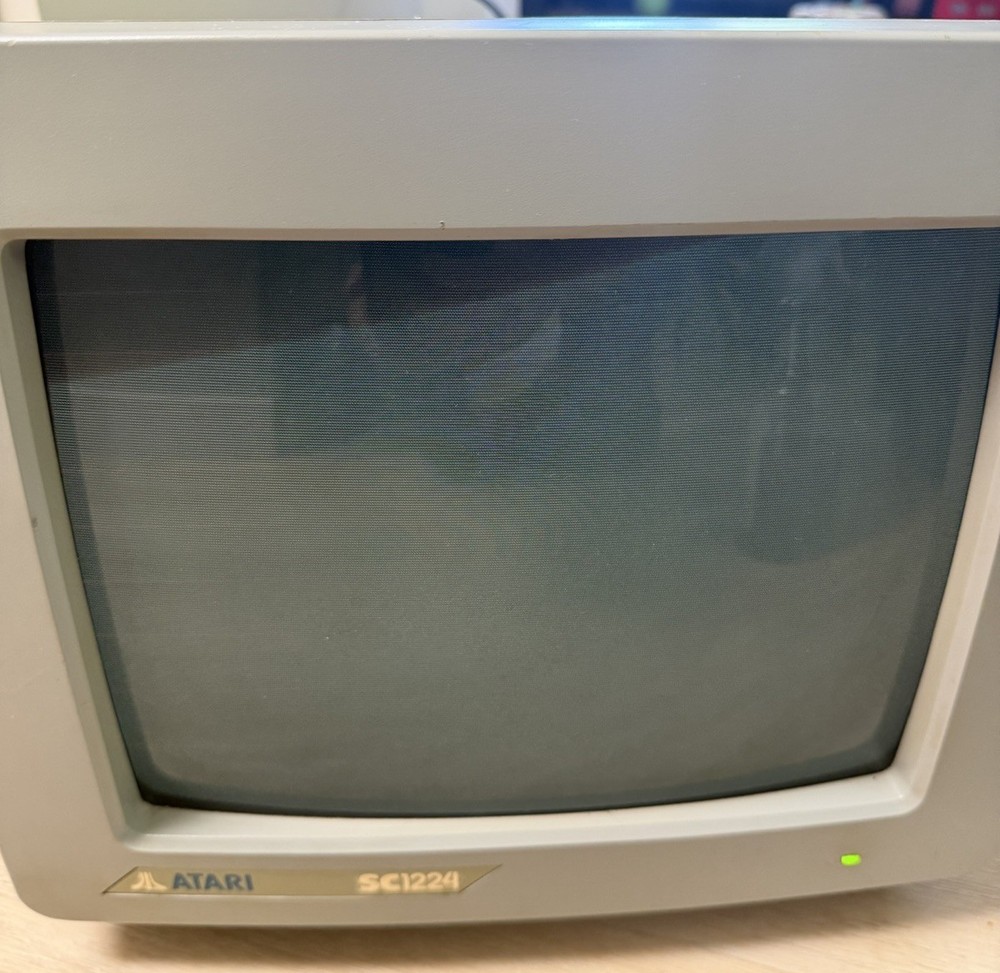 Atari SC1224 Color CRT Monitor 1986 Atari ST Monitor Power Tested Vintage