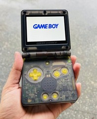 Customized Gameboy Advance SP Transparent Black Gaming Console IPS Screen &USB C