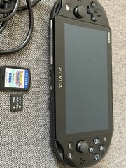 Sony PS Vita 2000 PCH-2000 Black 16GB Handheld w/ Wi-Fi, Cable, Cards