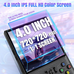 R36MAX Retro Handheld Game Console, 4.0 Inch 720X720 IPS Screen, 64GB Built-In 1