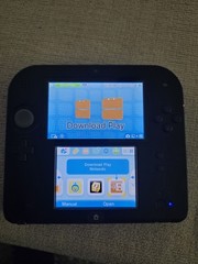Nintendo 2DS Black/Blue Handheld Consol 4GB SD Card Tested Back Has Chipped Area