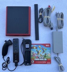 Nintendo Wii RVL-201 Mini Black/Red Complete Console Bundle W Mario Bros Motion+