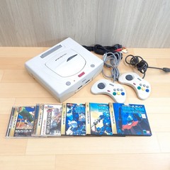 Sega Saturn Console White Bundle with 2 Controllers 5 Games Gundam V. Fighter