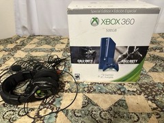 Xbox 360 E Special Edition 500GB Blue Console Near Cib Lot Read Description