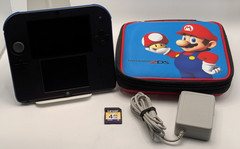 Nintendo 2DS Black Handheld Console w/ 4GB card, Super Mario Bros Case Tested