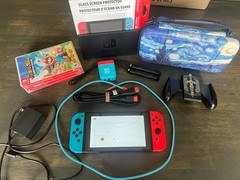 Nintendo Switch with Neon Blue and Neon Red Joy-Con / Games Bundle