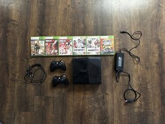 Xbox 360 E 250GB Console Bundle – 2 Controllers, Power Supply, and 6 Games