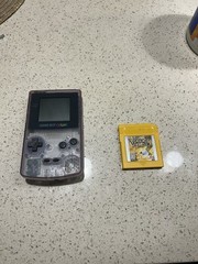 Nintendo Game Boy Color CGB-001 Atomic Purple W/ Pokemon yellow NO SOUND
