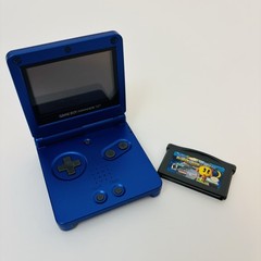 Nintendo Blue GameBoy Advance SP With Ms. Pac-Man Video Game Tested Working READ