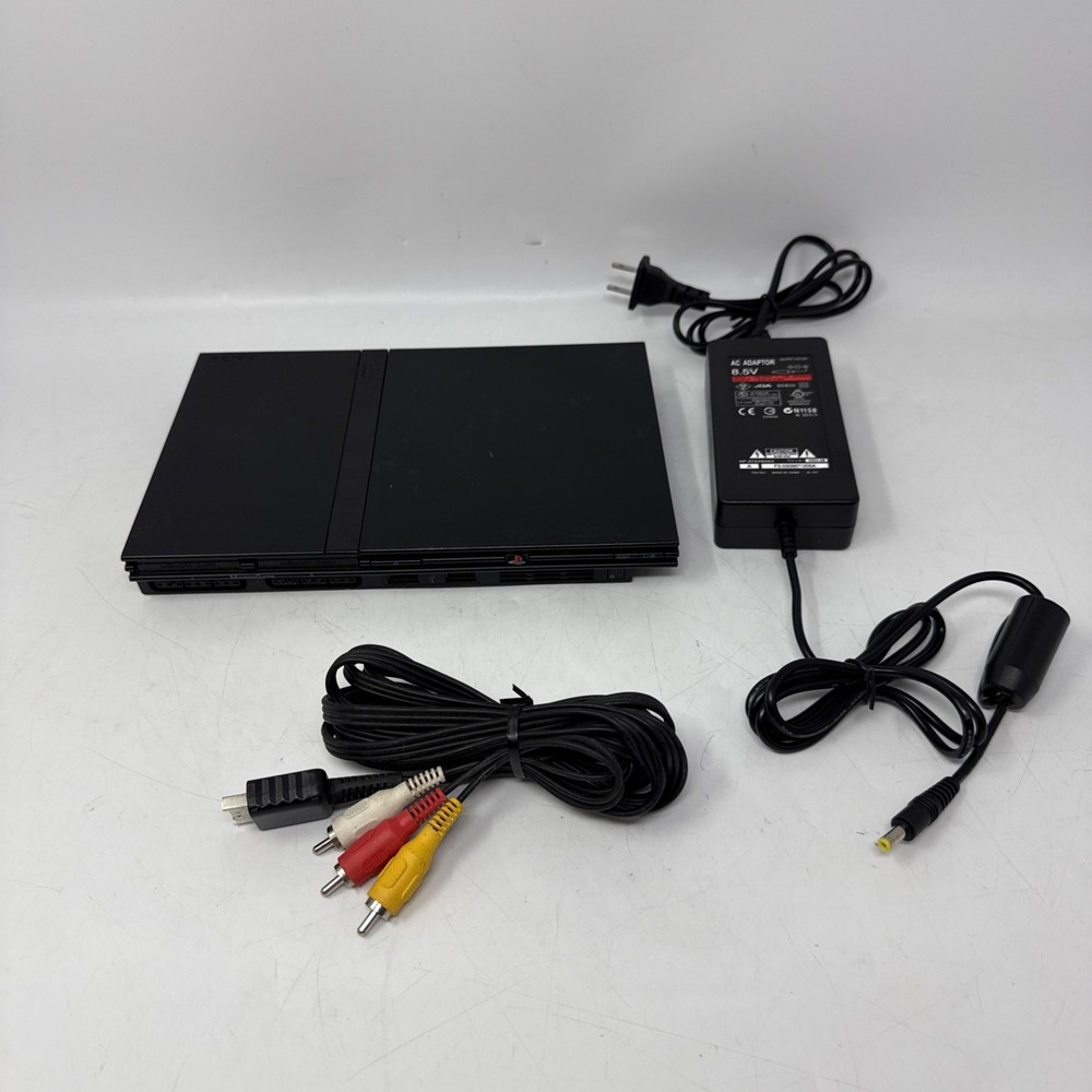 Tested Works Sony PlayStation 2 PS2 Slim Console SCPH-75001 + Power, AV Cables
