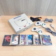 SEGA SATURN CONSOLE bundle 2 Controllers 5 Games &Cables Japan White DAYTONA USA