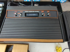 Vintage Atari 2600 Video Computer System Console Game Center lot in Cabinet Case
