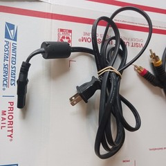 Orig Microsoft Xbox Console Power Cord and Video Cable,OEM Tested Working