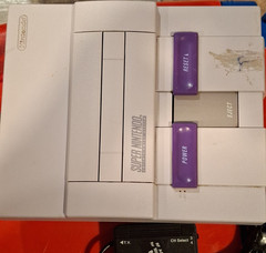 Nintendo Super Nintendo SNES Console Gray/Purple w/ A/V Cables & RF Adapter