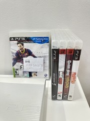 Sony Playstation 3 PS3 Super Slim 500GB – White -Limited Edition 5 games. tested