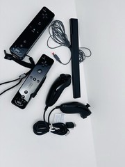 Black Nintendo Wii Console Bundle – Wii Sports 2 Remotes – 100% Works
