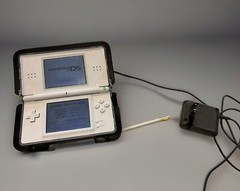 Nintendo DS Lite White Console Cleaned & Tested w/Charger, Stylus & Nerf Case