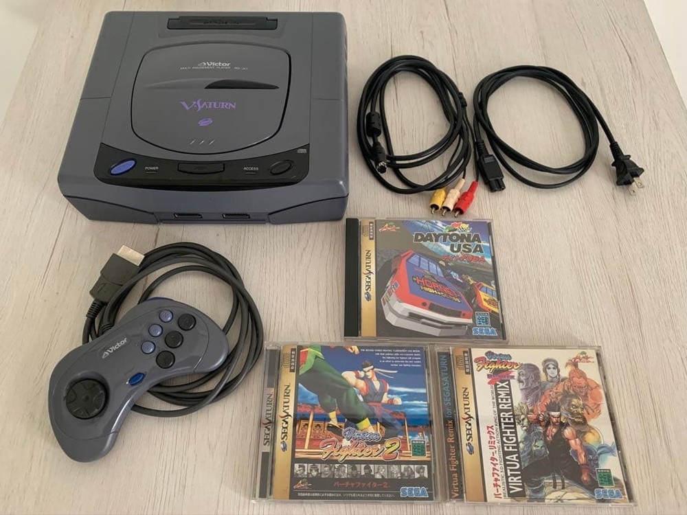 Victor V-Saturn Console + Controller Japan Model 3games Working s2055M
