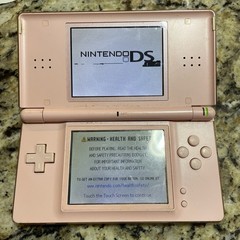 Nintendo DS Lite Pink USG-001 line on upper screen No Charger Cracked Turns On