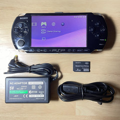 SONY PSP-3000 Black Console Charger Battery Memory PlayStation portable Japan